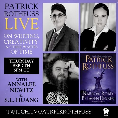Patrick Rothfuss with Annalee Newitz and S.L. Huang